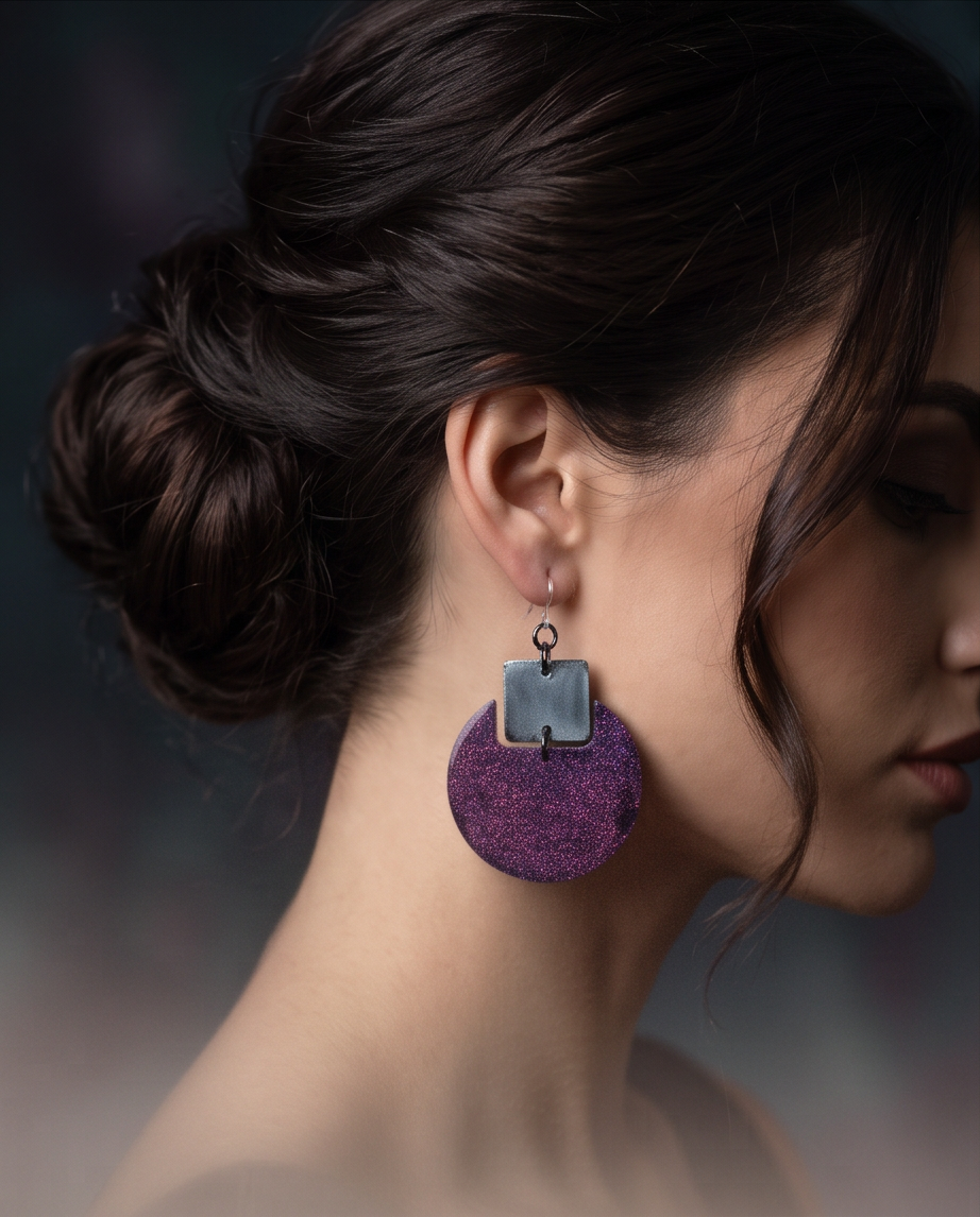 Beautiful effortless elegance .Modern rustic handmade earrings  Design W03  www.chakor.co.za