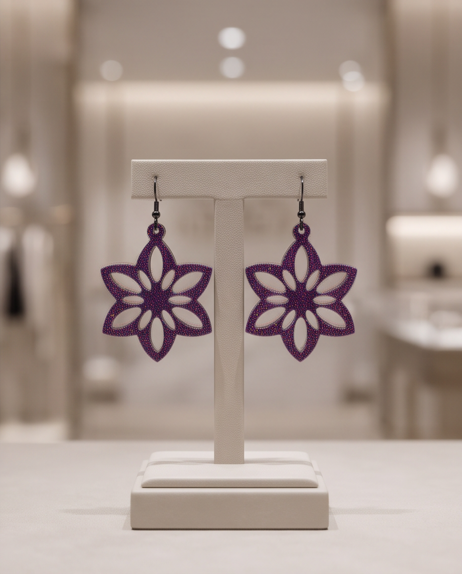 A beautifyl subtle shimmer, undeniable elegance, handmade earrings with hypo-allergenic hooks as standard . Design W08 .   www.chakor.co.za