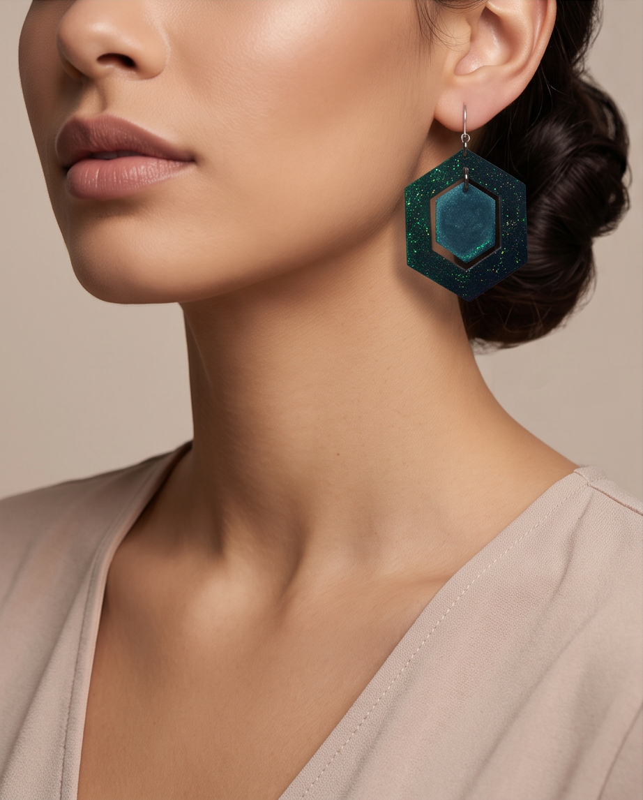 A Stylish timeless elegant handmade earring with hypo-allergenic hooks as standard.  Design  W09   www.chakor.co.za