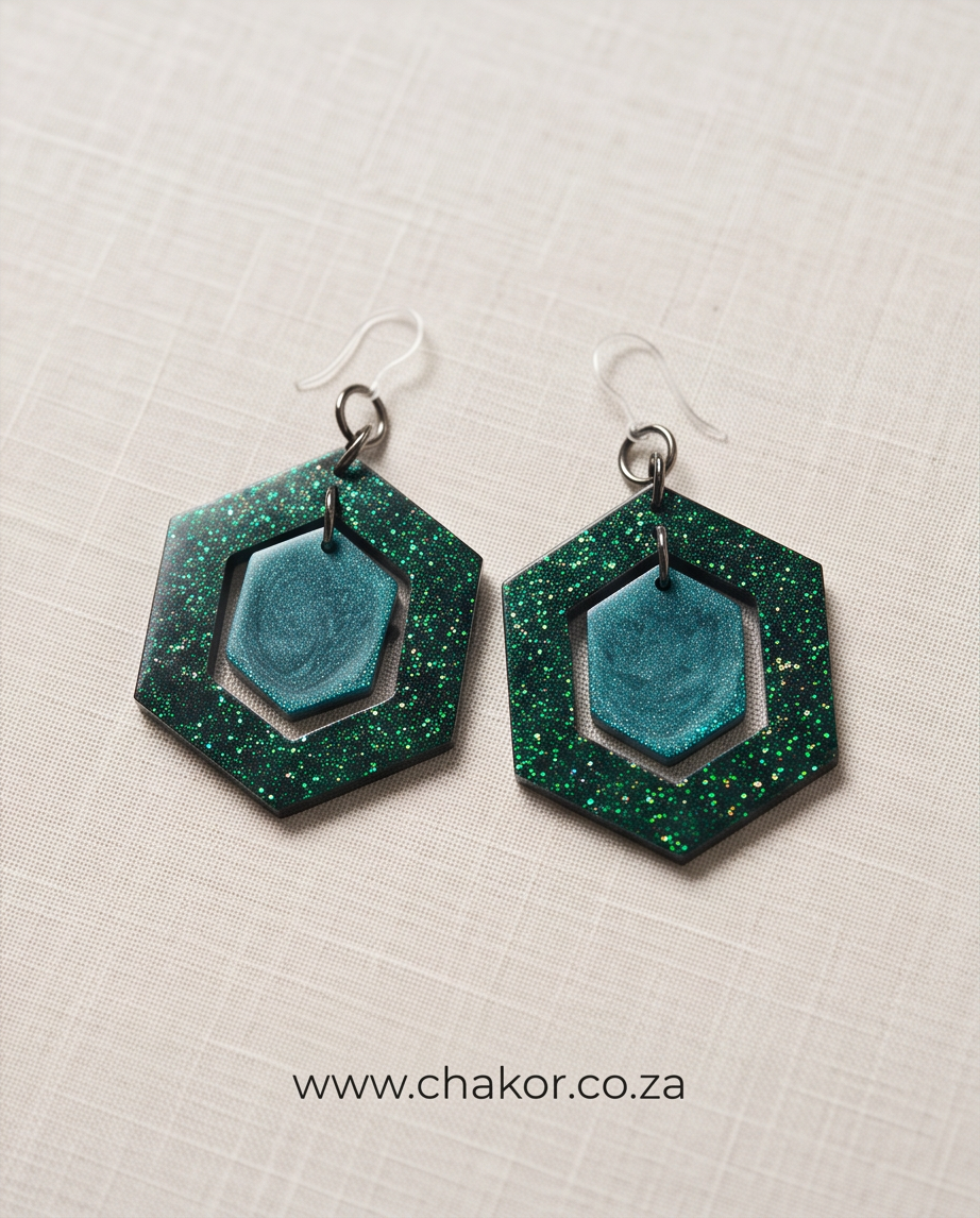 A Stylish timeless elegant handmade earring with hypo-allergenic hooks as standard.  Design  W09   www.chakor.co.za