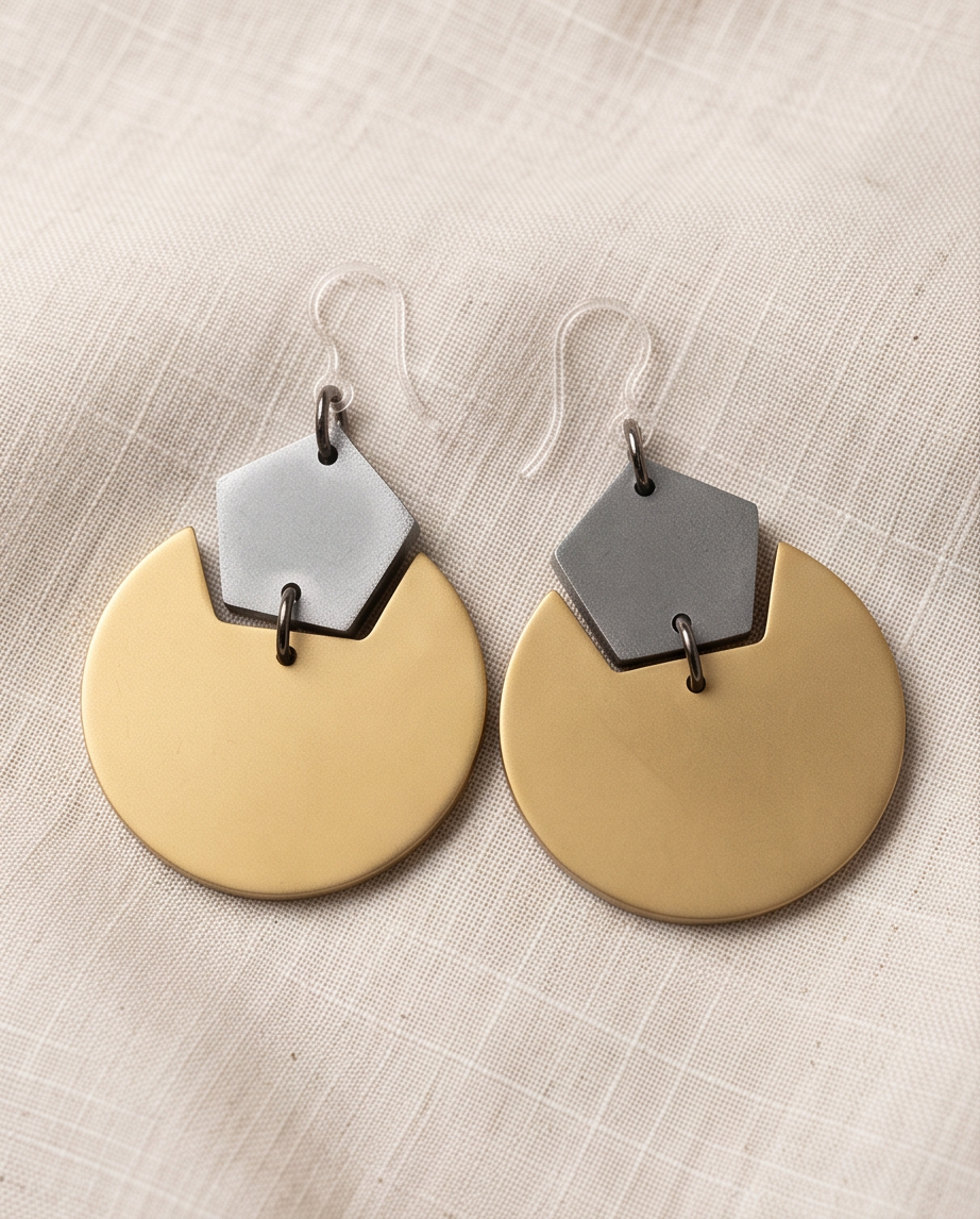 Beautiful timeless elegance meets modern geometry.Stylish handcrafted earrings. Design X02 www.chakor.co.za