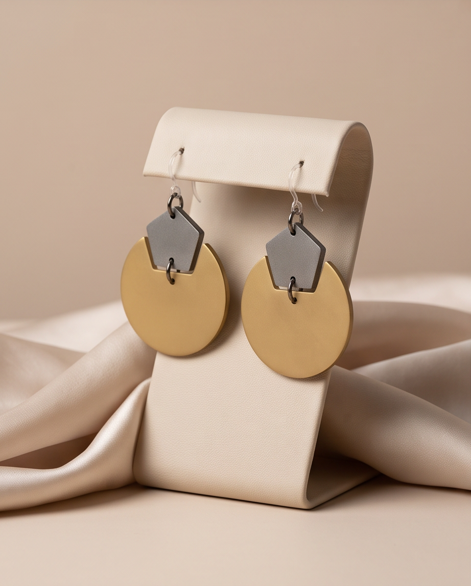 Beautiful timeless elegance meets modern geometry.Stylish handcrafted earrings. Design X02 www.chakor.co.za
