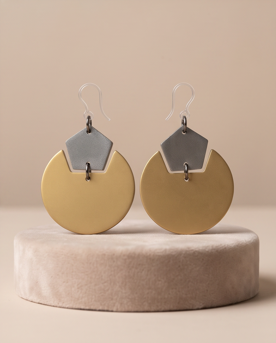 Beautiful timeless elegance meets modern geometry.Stylish handcrafted earrings. Design X02 www.chakor.co.za